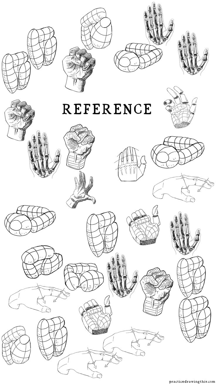 a bunch of hand drawn images with the words reference