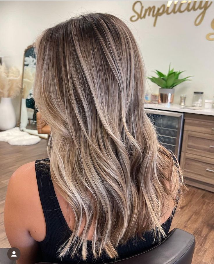 Root Shadow Blonde Short Hair, Ash Blonde Full Highlights On Dark Hair, Medium Brown With Cool Highlights, Lowlights Root Smudge, Partial Highlight Balayage, Blonde Balayage With Brown Lowlights, Highlights With A Root Smudge, Fall Hair Color For Blondes Balayage, Brow To Blonde Hair Transformation