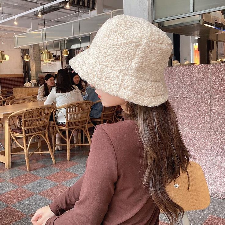 Teddy Bucket Hat Lamb Plush, Winter Bucket Hat, Bucket Hat Women, Trendy Hat, Fishing Hat, Cap Fashion, Casual Cap, Hat Women, Fisherman Hat