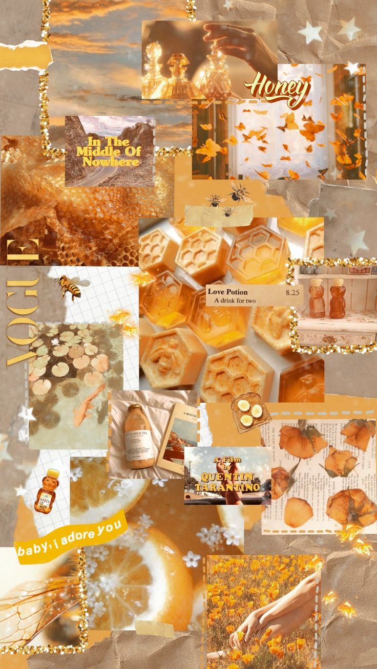 a collage of pictures with different things in them and the words honey on it