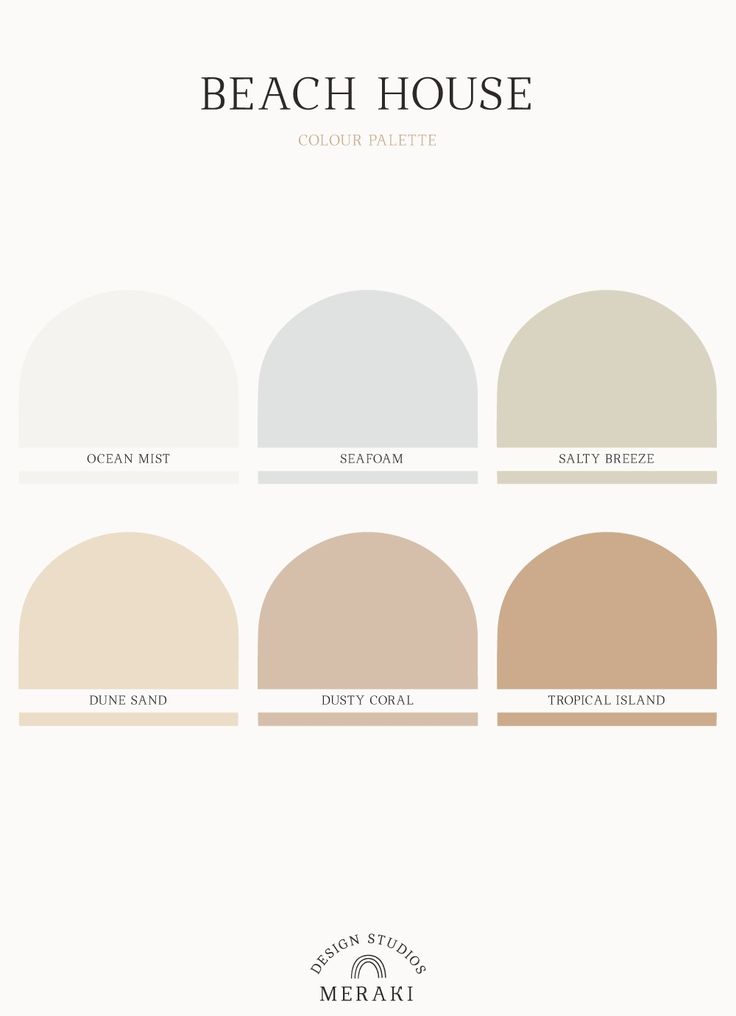 the beach house color palette with different shades