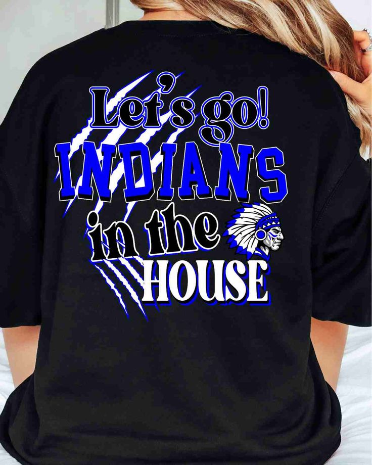 Includes front and back transfer images The Indians is a popular mascot for schools and sports teams. Our Indians mascot t shirt transfers come in a variety of styles and designs, from simple and classic to bold and graphic. This design works well for both everyday wear and game day attire. Our heat transfers are made from high quality heat transfer material. You will be able to create t-shirts that your fans will love with these ready to press heat transfer designs. This design is perfect for f High School Sports Shirts, Black School Spirit T-shirt With Funny Text, Black School Spirit T-shirt With Screen Print, Indian Mascot Shirts, School Spirit T-shirt With Text Print For School Events, School Sports Shirts, School Spirit T-shirt With Sublimation Print For School, Motivational Slogans, Shirt Transfers