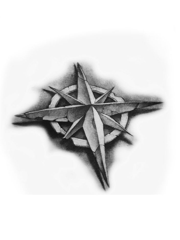 a black and white drawing of a star with scissors in it's center, on a white background