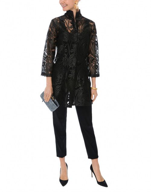 Rita Black Deco Sheer Lace Top | Connie Roberson | Halsbrook