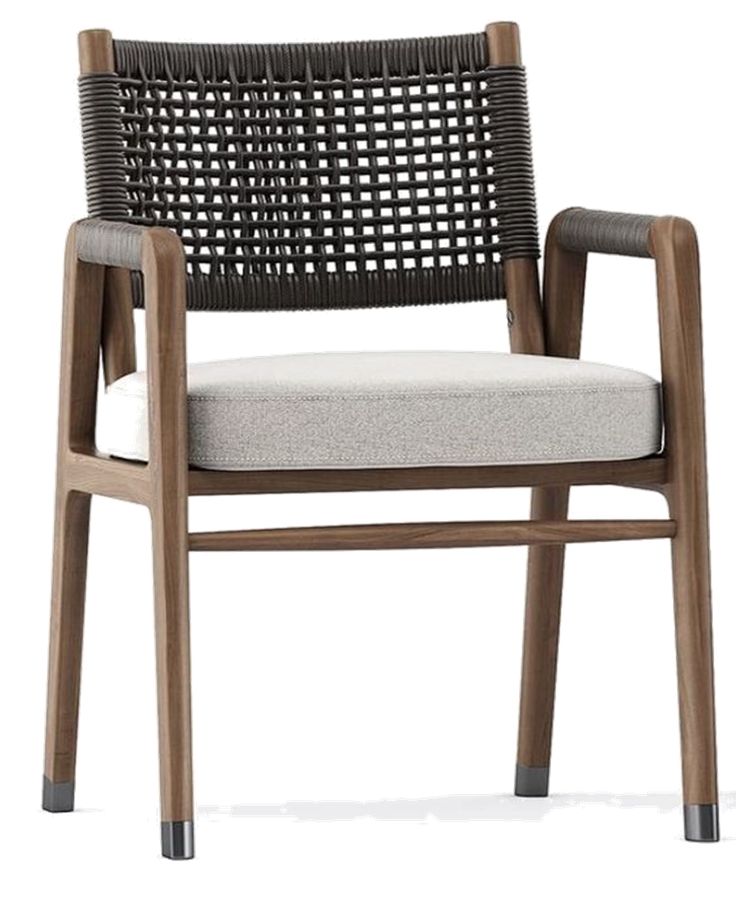 the arm chair is made out of wood and fabric