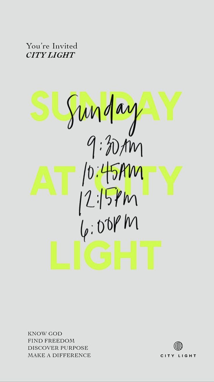 an event poster with the words sunday at 4pm on it, and yellow lettering