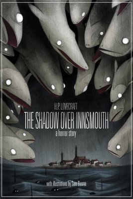 the shadow over innsmouth is featured in this book cover art by j p lovecraft