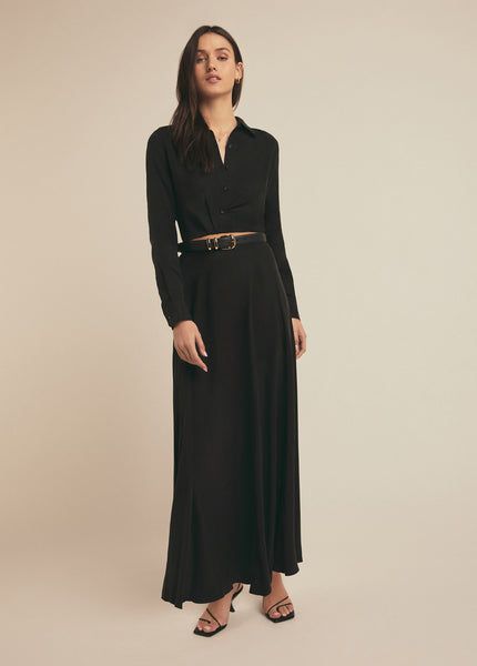 Elegant Midi Dress With Relaxed Skirt For Work, Flowy Long Skirt Dress For Work, Chic Full Maxi Skirt, Elegant Workwear Midi Dress With Flowy Skirt, Elegant Relaxed Midi Dress, Chic Midi Office Dresses, Elegant Midi Dress With Relaxed Skirt, Elegant Midi Dress With Flowy Skirt For Work, Chic Office Dress With Relaxed Skirt