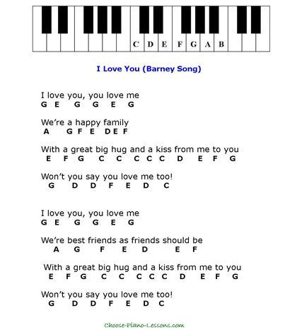 sheet music with the words i love you barry song