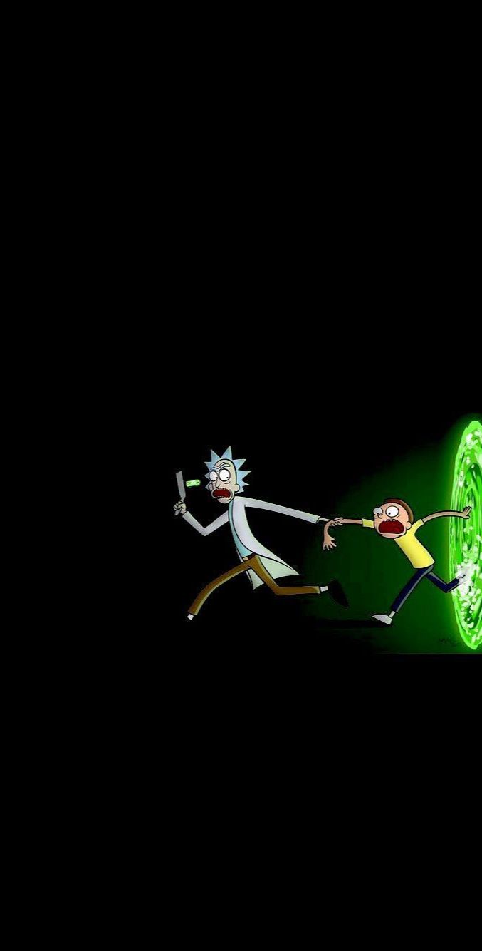 two cartoon characters are running in the dark with green lights on their faces and arms