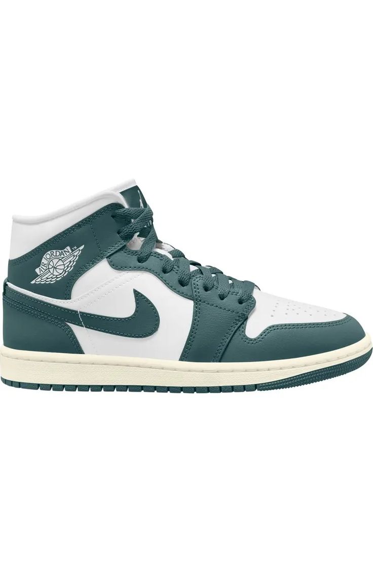 Jordan Air Jordan 1 Mid Sneaker (Women) | Nordstrom Streetwear Jordan Shoes With Boost Midsole And White Sole, Urban Green Basketball Shoes With Rubber Sole, Urban Jordan Shoes With White Sole For Sports, Urban High-top Basketball Shoes For Sports, Urban High-top Basketball Shoes, Sporty Green Mid-top Basketball Shoes, Urban Green Low-top Basketball Shoes, Urban High-top Synthetic Basketball Shoes, Sporty Jordan Shoes With Abzorb Midsole For Streetwear