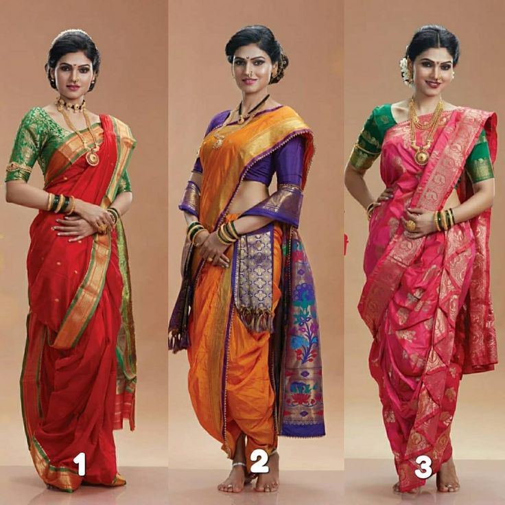 three different types of sari