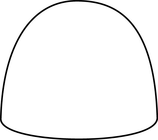 a black and white drawing of a dome shaped object with one point at the top