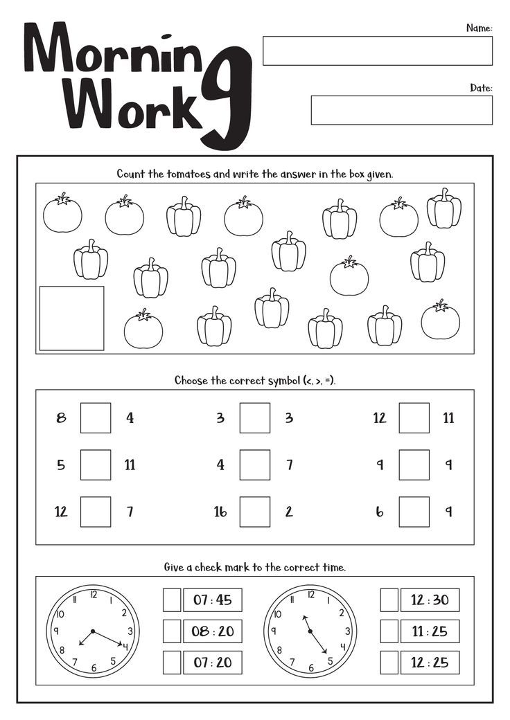 the worksheet for morning work with pumpkins and numbers to 10 on it