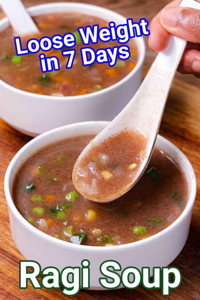 two bowls of soup with the title loose weight in 7 days written on top and bottom