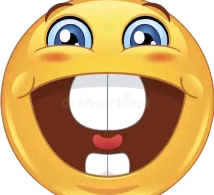 an emoticive smiley face with one big smile on it's face and two small eyes