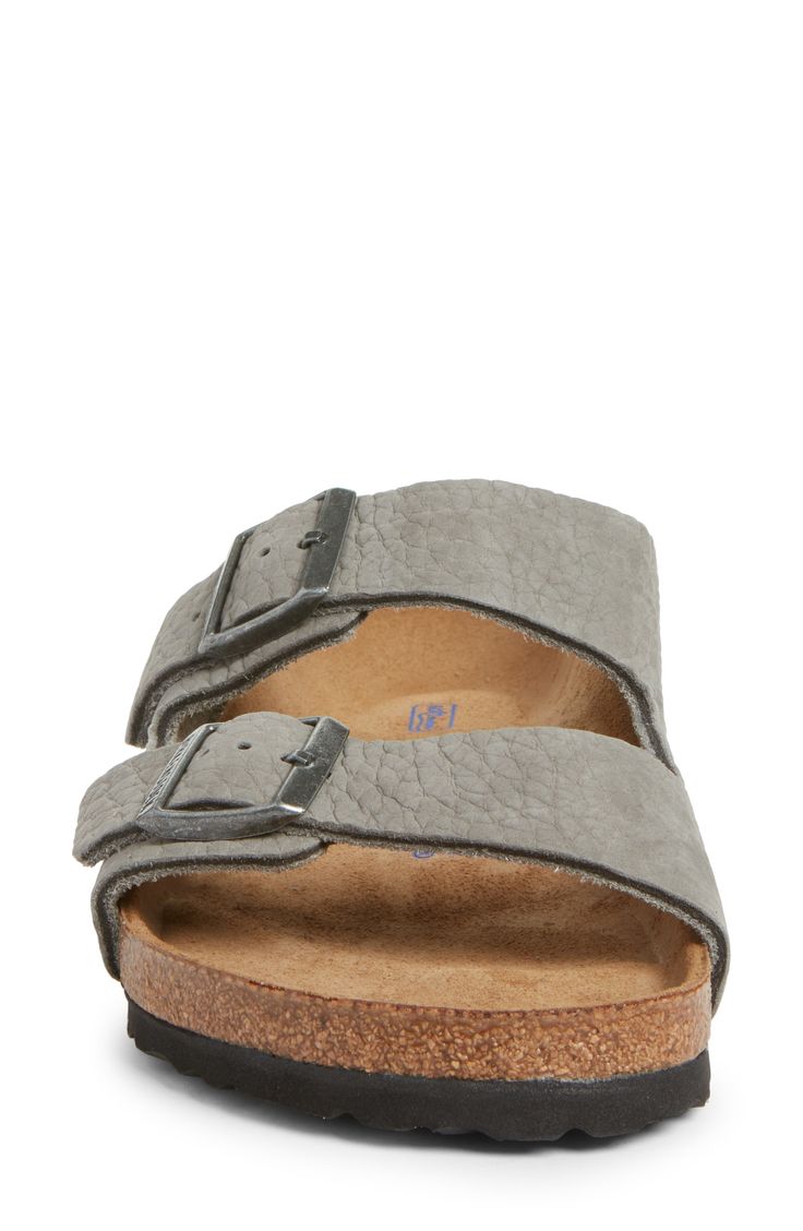 A signature cork footbed offers cushy anatomical comfort in a lightweight leather slide sandal with a dual-strap upper and sturdy EVA sole. Contoured footbed with arch support Leather upper and lining/synthetic sole Made in Germany Casual Cork Slides With Round Toe, Casual Cork Footbed Sandals With Leather Footbed, Comfortable Cork Footbed Sandals With Round Toe, Comfortable Cork Footbed Sandals, Casual Outdoor Cork Sandals, Leather Footbed Sandals For Outdoor With Textured Footbed, Leather Footbed Sandals With Textured Footbed For Outdoor, Casual Cork Footbed Sandals With Arch Support, Comfortable Cork Footbed Sandals With Arch Support