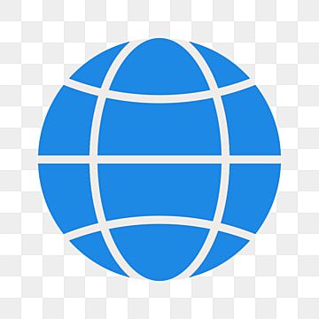 a blue and white globe logo on a transparent background