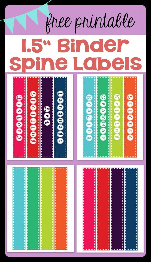 free printable binder labels with the words,'free printable 15 binder spin