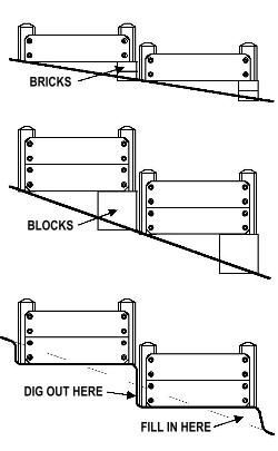 three different types of metal brackets with the names and numbers on each side, labeled in red