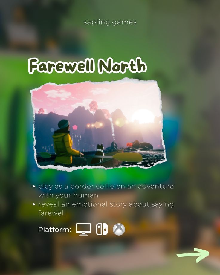 an advertisement for the game farewell north, featuring a man sitting in a boat on water