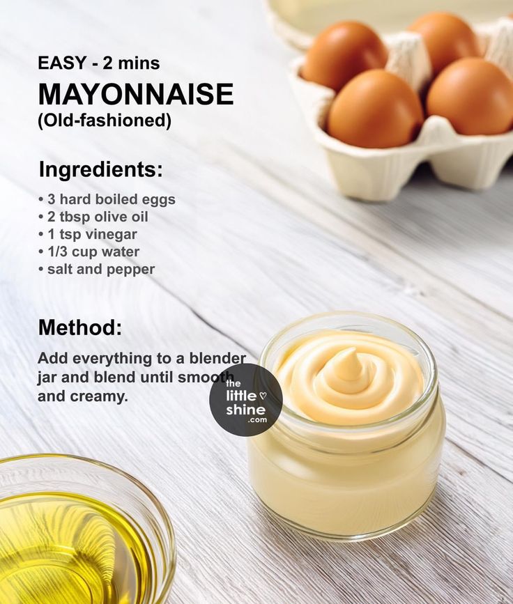 the ingredients for mayonnaise are shown here