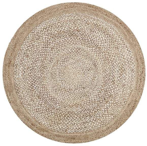 a round rug on a white background