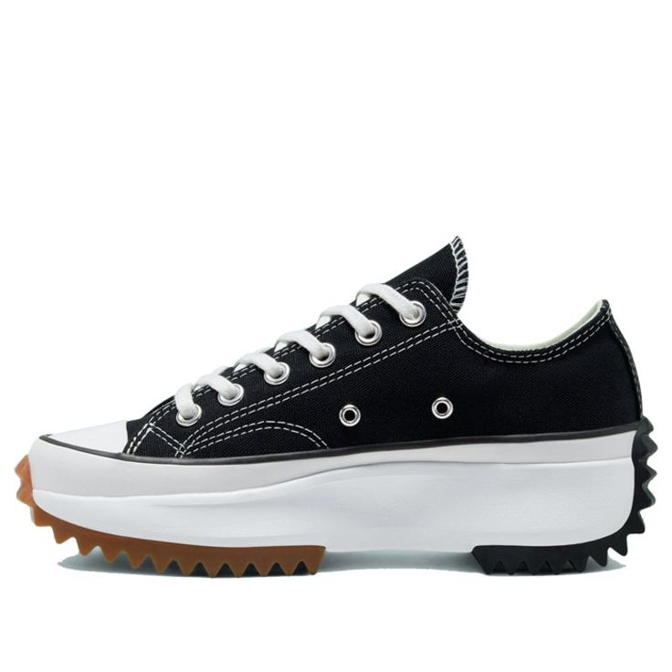 Converse Run Star Hike Low 'Black Gum' Black/White/Gum Canvas Shoes/Sneakers Converse Run Star Hike Low, British Clothing Brands, Converse Run Star Hike, Converse Run, Run Star Hike, Converse Run Star, Platform Flats, White High Tops, Black Gums