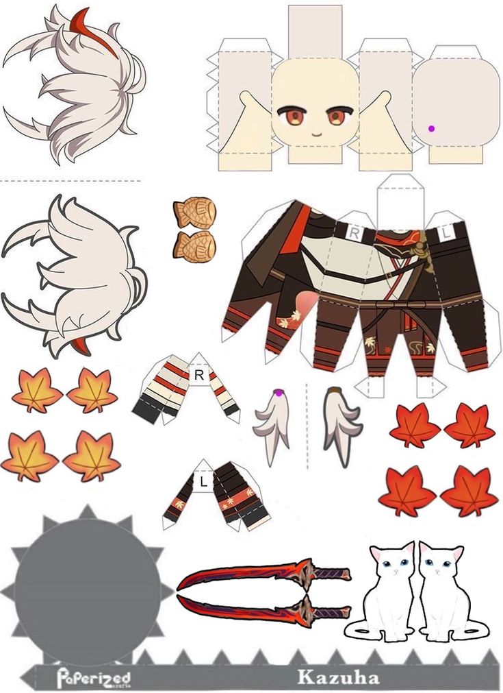 the paper doll is made to look like it has been cut out and put together