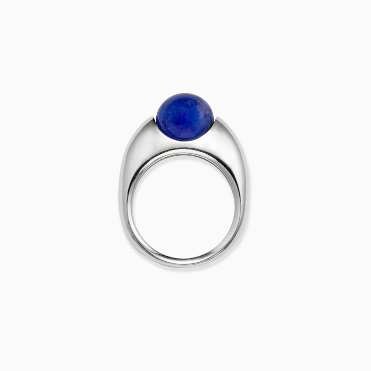 Available in Sterling Silver with Onyx and Lapis stone.Stone spins 360 degrees throughout the ring. Sizes 5, 6, 7, 8Handmade in NYC Timeless Round Cabochon Sapphire Ring, Timeless Jewelry With Large Stone, Timeless Jewelry Ring With Large Stone, Timeless Large Stone Ring Jewelry, Modern Large Stone Jewelry For Formal Occasions, Modern Jewelry With Rotating Bezel For Gift, Modern Rings With Large Stone For Formal Events, Modern Rings With Large Stone For Formal Occasions, Modern Open Ring With Large Stone