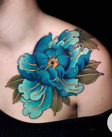 birth flower tattoos Blue Flower Tattoos, Japanese Flower Tattoo, Chrysanthemum Tattoo, Kunst Tattoos, Birth Flower Tattoos, Tatuaje A Color, New School Tattoo, Flower Tattoo Designs, Cover Up Tattoos