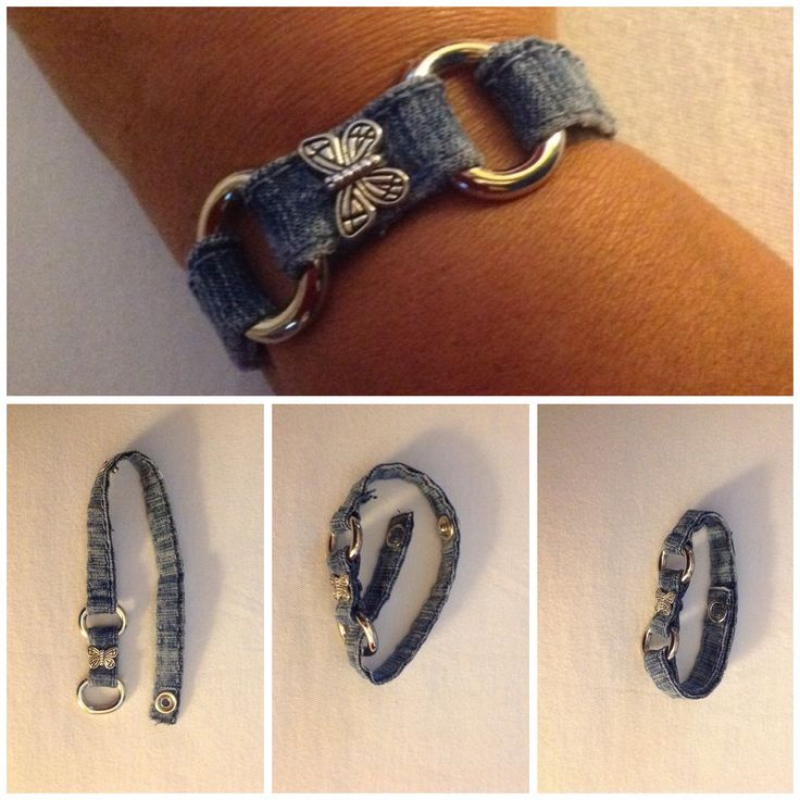 four different pictures of bracelets and rings on someone's arm, including one with a butterfly clasp