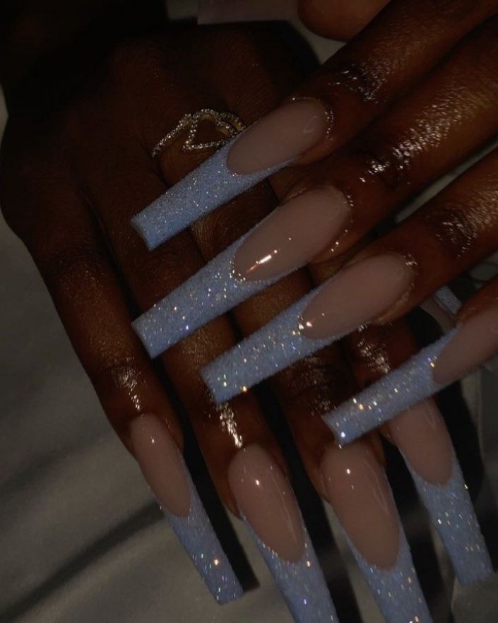 Tapered Square Nails Design, Baby Blue Acrylic Nails, Blue Prom Nails, Quince Nails, Sky Blue Nails, Quinceanera Nails, Blue Coffin Nails, Light Blue Nails, Baby Blue Nails