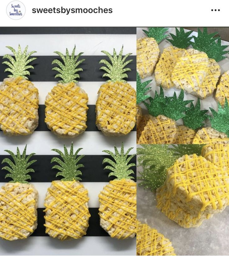 the pineapples are made out of rice krispy treats