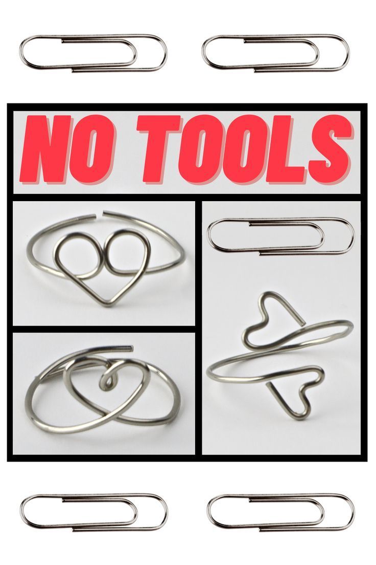 several different types of paper clips with the words no tools on them