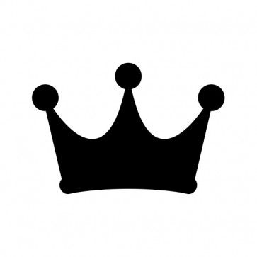 a black and white silhouette of a crown with three dots on the top of it