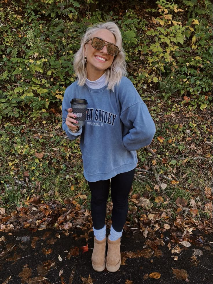 Oversized Crew Neck, Ugg boots, leggings, turtleneck, scrunch socks, style inspo, fall aesthetic, photo idea, outfit idea, comfy cozy, fall trends, 2023. Fall aesthetic, fall trends, Pinterest aesthetic, fall fashion trends, casual outfit inspo, elevated basics, Abercrombie denim, Pinterest outfit, Pinterest fashion, neutral wardrobe, neutral outfit, casual outfit inspo, casual outfit idea Pull On Doc Martens Outfit, Scrunch Socks With Uggs, Oversized Flannel With Leggings, Sock Trends 2023, Sweats With Boots, Styling Oversized Crewneck, Cabin Trip Outfit Fall, Crew Socks With Sneakers Outfit Leggings, Crewneck With Leggings Outfit