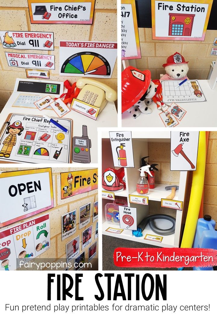 there are pictures of fire station activities in this classroom setting with instructions to make it easy and fun