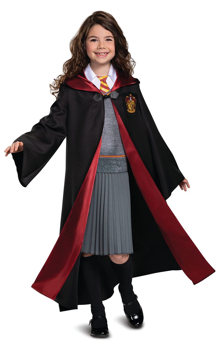 PRICES MAY VARY. REAL HERMIONE GRANGER COSTUME - Whether as a Halloween costume or dress-up among friends, this outfit is sure to impress NOT JUST A HERMIONE CAPE - This is a full twill Gryffindor robe, dress and collar with neck tie, including a detailed felt patch HOGWARTS APPROVED ATTIRE - This Hermione costume for kids includes a fully-printed schoolgirl uniform so your child can look just like Hermione! COMPLETE THE COSTUME SET - With our Time turner necklace and wand, this Hermione Granger Gryffindor Dress, Hermione Granger Costume, Hermione Costume, Hermione Granger Outfits, Harry Potter Kostüm, White Shirt With Tie, Hogwarts Student, Harry Potter Girl, Book Reports