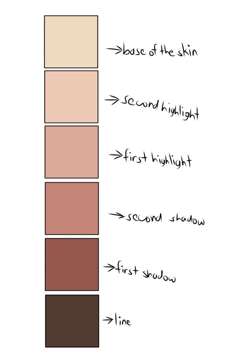 the different shades of brown and pink are shown in this color chart, which shows how to