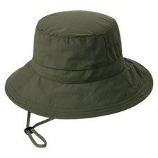 The Kanut� Polyester Bucket Hat provides unbeatable UPF 50+ sun protection with a lightweight design. A hidden mesh vented crown allows cooling airflow and breathability. The classic bucket style is 100% polyester and offers all-around shade with its wide brim and an adjustable chin strap to secure it in place. Imported.   100% polyester  UPF 50+ sun protection  Hidden mesh vented crown  Adjustable chin strap Cheap Trendy Green Sun Hat, Cheap Green Bucket Hat For Outdoor, Solid Color Curved Brim Bucket Hat For Hiking, Solid Curved Brim Bucket Hat For Hiking, Nylon Hats For Outdoor, Breathable Solid Color Hats For Hiking, Solid Nylon Hat For Outdoor, Summer Sun Hat For Hiking, Functional Solid Nylon Hat