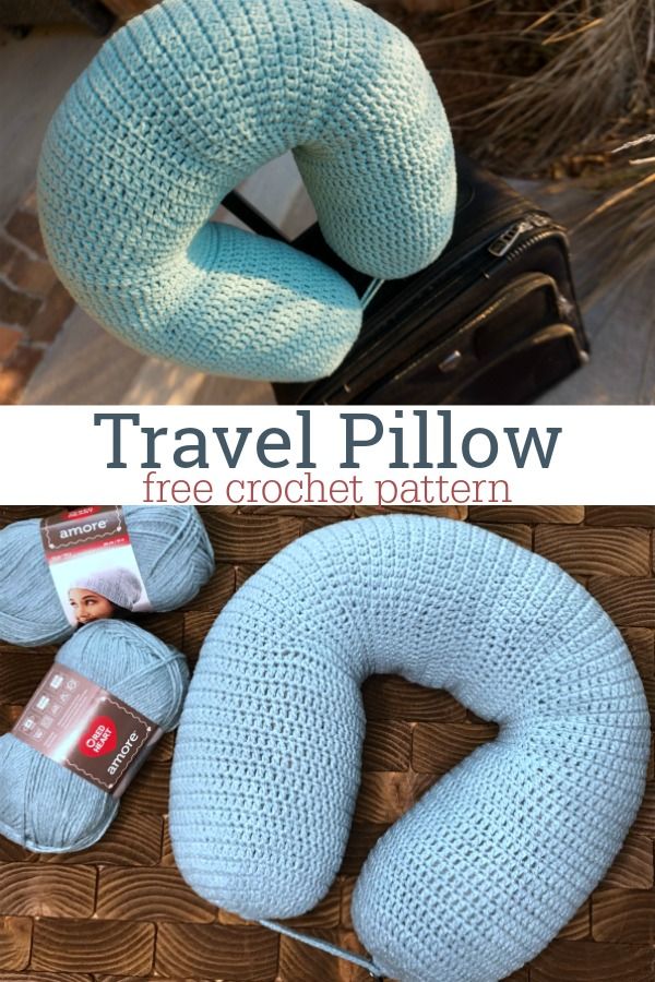 the travel pillow is made from yarn