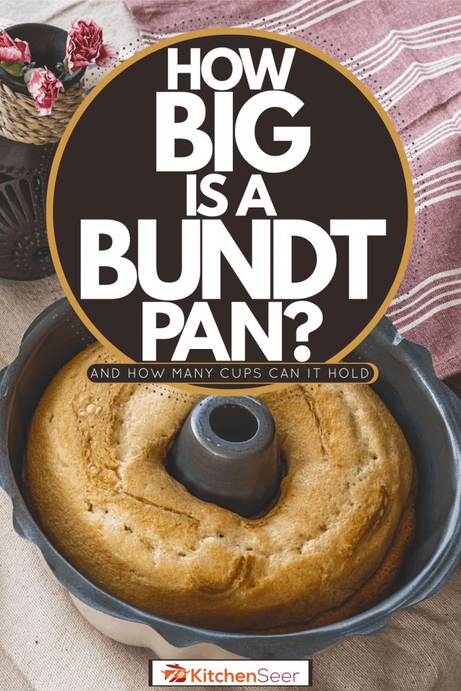 a bundt pan with the words how big is a bundt pan? on it