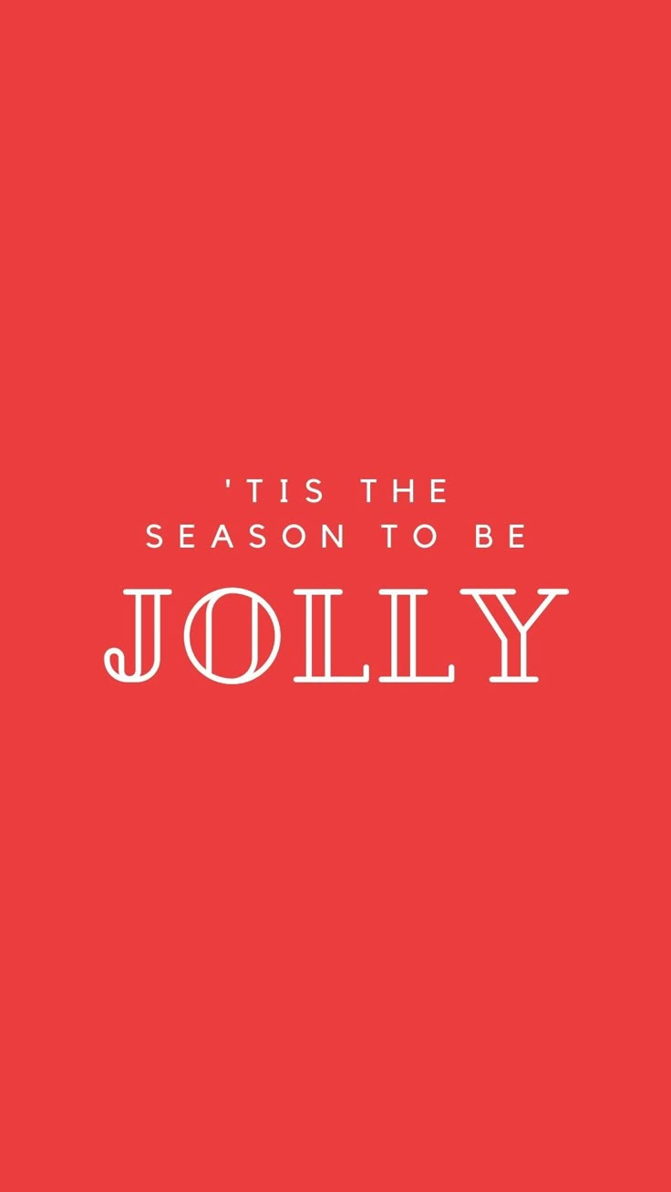 a red background with the words, tis the season to be jolly