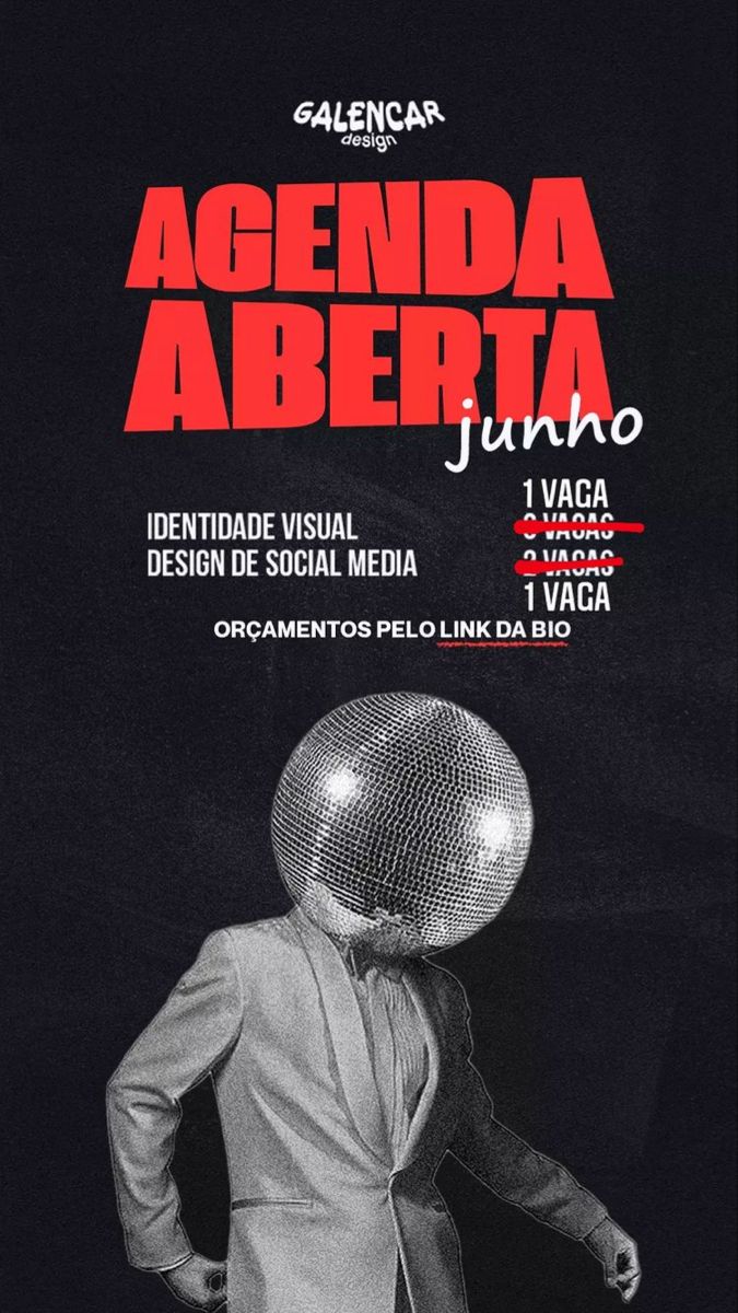 an advertisement for a show with a man in a suit and disco ball on his head