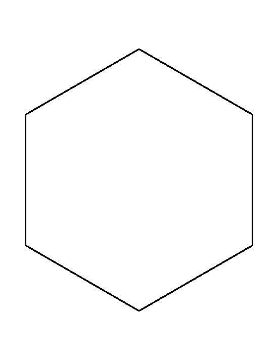 the hexagonal structure is shown in black and white, with no lines on it