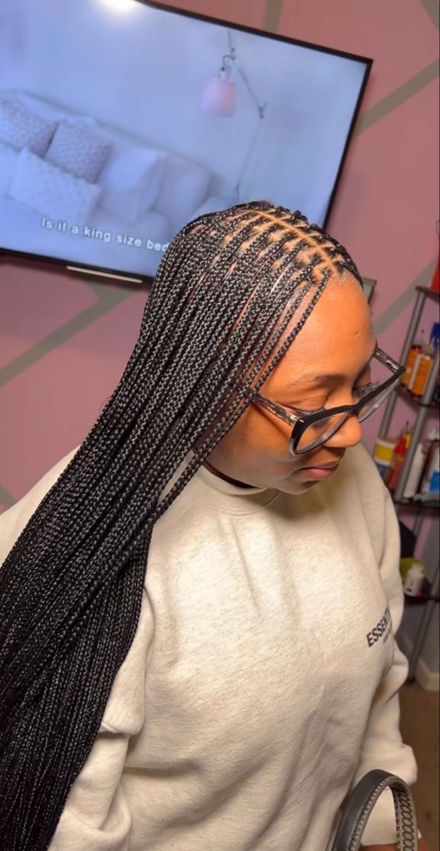 Xs Box Braids, Mini Knotless Braids, Extra Small Knotless Braids, Xs Knotless, Xs Knotless Braids, Knot Less Braids, Protective Style Braids, Small Knotless, Box Braid Hair