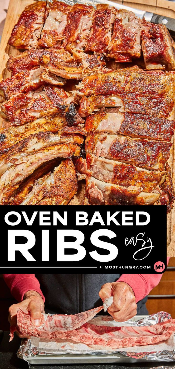 Simple and Delicious Easy Oven-Baked Pork Ribs Recipe For Ribs In The Oven, How To Cook Ribs In The Oven, Cooking Ribs In The Oven, Oven Baked Ribs Recipe, Cook Ribs In The Oven, Pork Ribs In The Oven, Back Ribs In Oven, Oven Baked Pork Ribs, Oven Pork Ribs