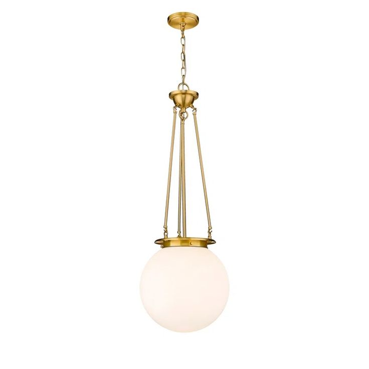 a light fixture hanging from the ceiling on a white background with a gold chain around it