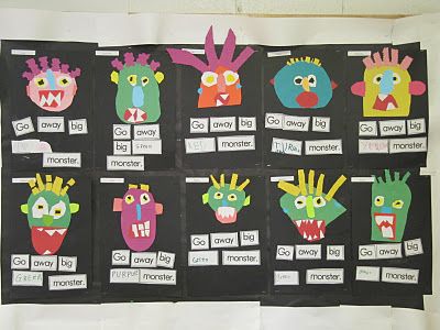 a bulletin board with different types of monsters on it